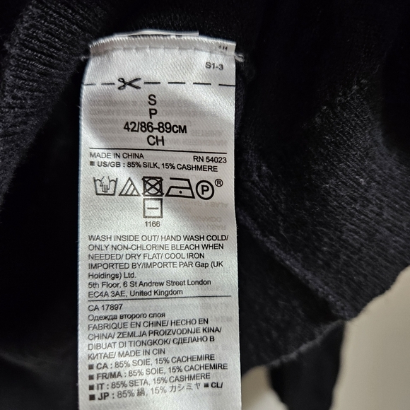 Banana Republic Women's Black Silk Cashmere Blend Black Crew Neck Sweater Size S - Picture 7 of 7